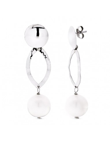 18K PENDIENTES ORO BLANCO PERLA CULTIVADAS CIERRE PRESION