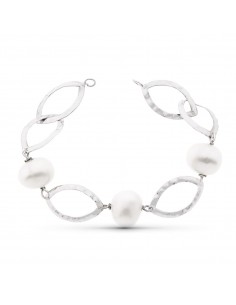 18K PULSERA ORO BLANCO 18CM PERLA CULTIVADAS 14 MM