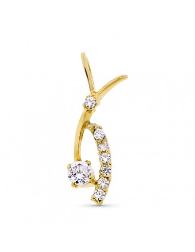 18K COLGANTE ORO BLANCO JUEGO NOVIA CIRCONITA 15X8 MM