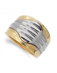 18K SORTIJA ORO BICOLOR BRILLO.