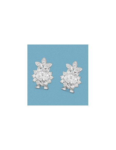 18K PENDIENTES ORO BLANCO Y CIRCONITAS