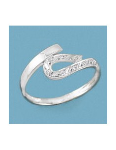 18K SORTIJA ORO BLANCO Y CIRCONITAS