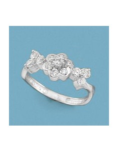 18K SORTIJA ORO BLANCO Y CIRCONITAS