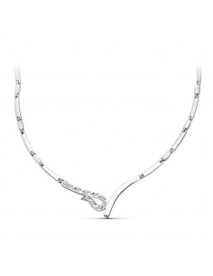 18K GARGANTILLA ORO BLANCO JUEGO NOVIA CIRCONITA 45CM CIERRE MOSQUETON