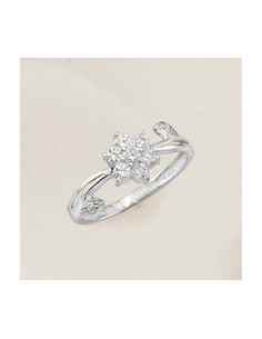 18K SORTIJA ORO BLANCO Y CIRCONITAS