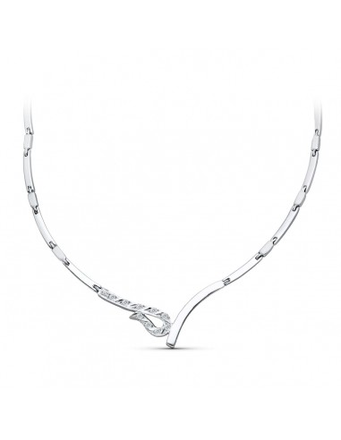 18K GARGANTILLA ORO BLANCO JUEGO NOVIA CIRCONITA 45CM CIERRE MOSQUETON