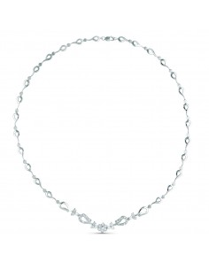 18K GARGANTILLA ORO BLANCO JUEGO NOVIA ARTICULADO 42CM CIERRE MOSQUETON