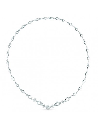 18K GARGANTILLA ORO BLANCO JUEGO NOVIA ARTICULADO 42CM CIERRE MOSQUETON