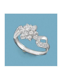 18K SORTIJA ORO BLANCO Y CIRCONITAS