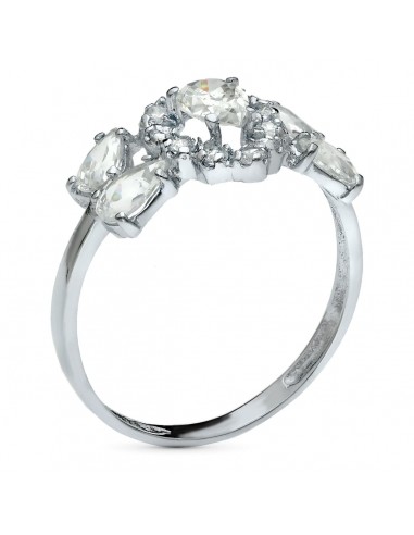 18K SORTIJA ORO BLANCO CON CIRCONITAS PERA. ANCHO: 11 MM