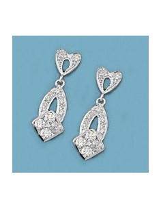 18K PENDIENTES ORO BLANCO Y CIRCONITAS