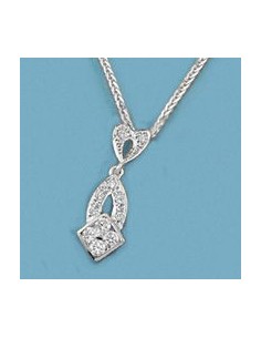 18K GARGANTILLA ORO BLANCO Y CIRCONITAS