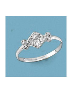 18K SORTIJA ORO BLANCO Y CIRCONITAS