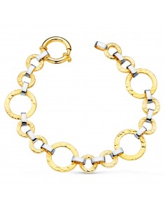 18K PULSERA ORO BICOLOR ESLABONES REDONDOS. ANCHO: 16 MM. LARGO: 20 CM.
