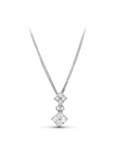 18K GARGANTILLA ORO BLANCO 45CM JUEGO NOVIA MOTIVO ROMBO 16X7 MM