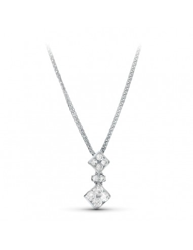 18K GARGANTILLA ORO BLANCO 45CM JUEGO NOVIA MOTIVO ROMBO 16X7 MM