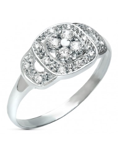18K SORTIJA ORO BLANCO CON CIRCONITAS. ANCHO: 9 MM