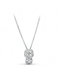 18K GARGANTILLA ORO BLANCO 42CM JUEGO NOVIA CIRCONITA MOTIVO 15X9 MM CIRCONITA