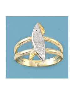 18K SORTIJA BICOLOR TALLADA.