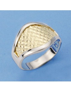 18K SORTIJA BICOLOR.