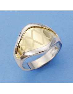 18K SORTIJA BICOLOR LASER