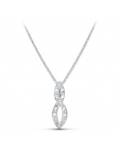 18K GARGANTILLA ORO BLANCO 45CM JUEGO NOVIA MOTIVO 20X9 MM CIRCONITAS