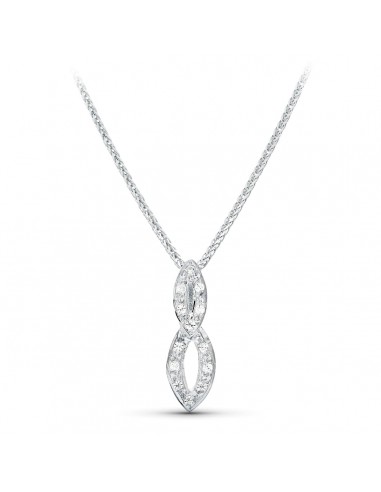 18K GARGANTILLA ORO BLANCO 45CM JUEGO NOVIA MOTIVO 20X9 MM CIRCONITAS