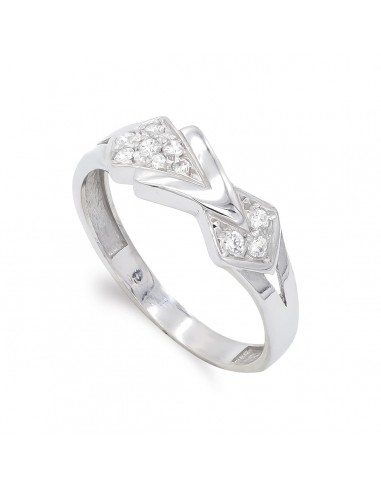 18K SORTIJA ORO BLANCO MOTIVO CON CIRCONITAS. ANCHO: 6 5 MM