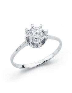 18K SOLITARIO ORO BLANCO CIRCONITA 5 MM