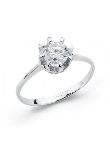 18K SOLITARIO ORO BLANCO CIRCONITA 5 MM