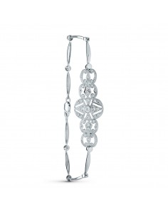 18K PULSERA ORO BLANCO SEMIRIGIDA CIRCONITA 18CM CIERRE MOSQUETON
