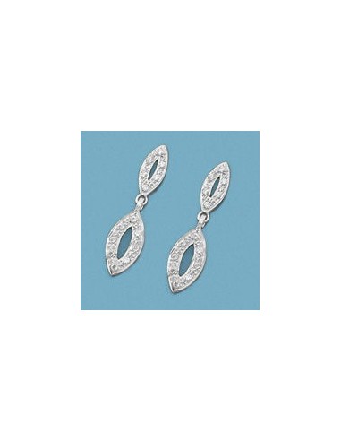 18K PENDIENTES ORO BLANCO Y CIRCONITAS