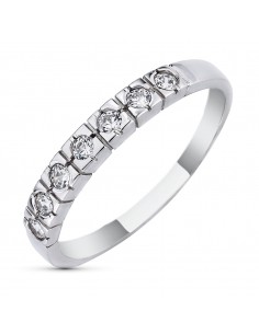 18K SORTIJA ORO BLANCO CARRIL CON CIRCONITAS. ANCHO: 3 MM