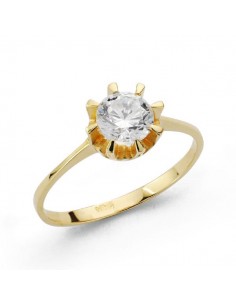 18K SOLITARIO ORO AMARILLO CIRCONITA 8 MM