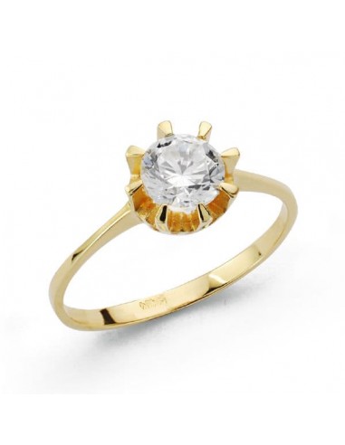 18K SOLITARIO ORO AMARILLO CIRCONITA 8 MM