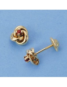 18K PENDIENTES ORO AMARILLO TUERCA NUDO