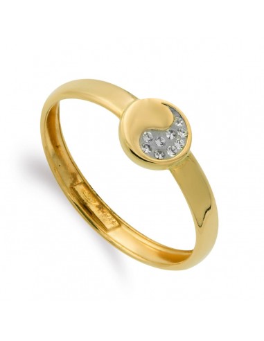 18K SORTIJA ORO AMARILLO MOTIVO REDONDO CON CIRCONITAS. ANCHO: 6 5 MM
