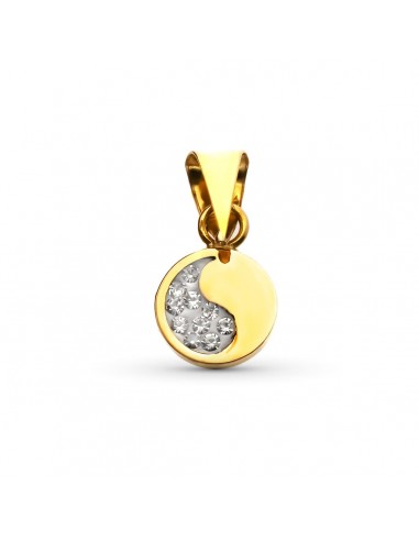 18K COLGANTE ORO AMARILLO REDONDO CIRCONITA 9X6 MM