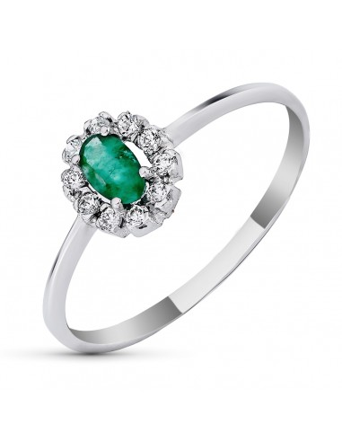 18K SORTIJA ORO BLANCO CUAJO CON PIEDRA FINA OVAL. ANCHO: 8X6 5 MM