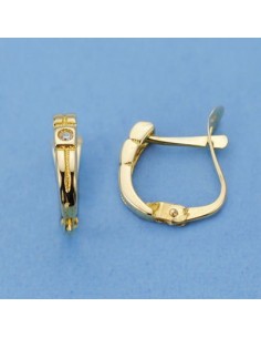 18K PENDIENTES CIRCONITAS. 10 X 2 MM.