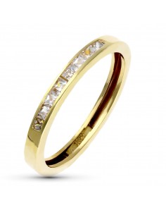18K SORTIJA ORO AMARILLO CIRCONITAS CARRIL. ANCHO 3 MM