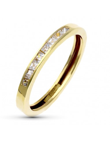 18K SORTIJA ORO AMARILLO CIRCONITAS CARRIL. ANCHO 3 MM