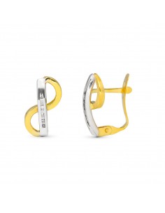 18K PENDIENTES ORO BICOLOR COMUNION CIRCONITA 14X8 MM CATALAN