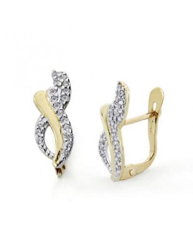 18K PENDIENTES ORO BICOLOR COMUNION CIRCONITA 14X5 MM CIERRE CATALAN