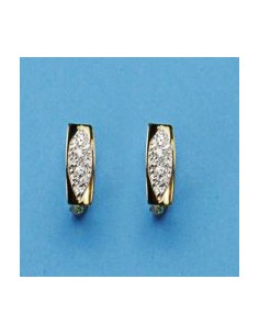 18K PENDIENTES COMUNION BICOLOR CIRCONITAS.