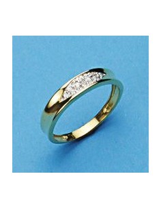 18K SORTIJA COMUNION BICOLOR CIRCONITAS.