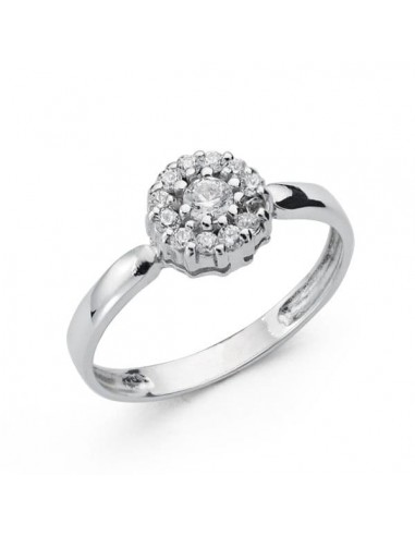 18K SORTIJA ORO BLANCO CUAJO CON CIRCONITAS. ANCHO: 4 MM