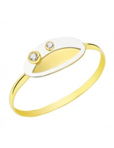 18K SORTIJA ORO AMARILLO MOTIVO OVAL CON CIRCONITAS. ANCHO: 5 5 MM