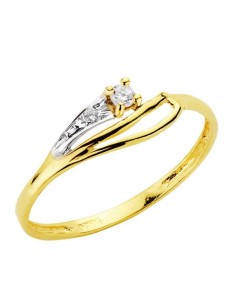 18K SORTIJA ORO AMARILLO CON CIRCONITAS. ANCHO: 5 MM