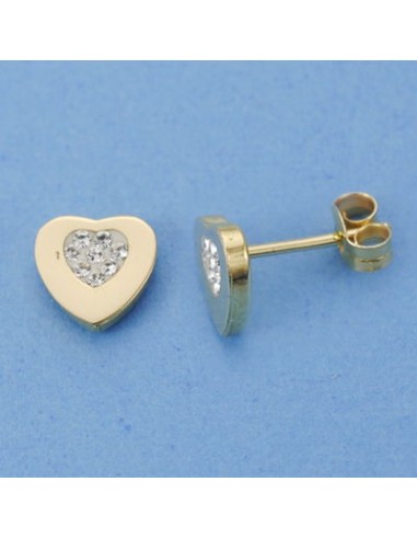 18K PENDIENTES CORAZÓN. 6,5 X 6,5 MM.